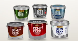 Alte Jotun-Produkte: Demidekk Oljetäckfärg, Strukturlasyr, Terrasslasyr, Helmatt, Brilliant White und Ultimate Vindu